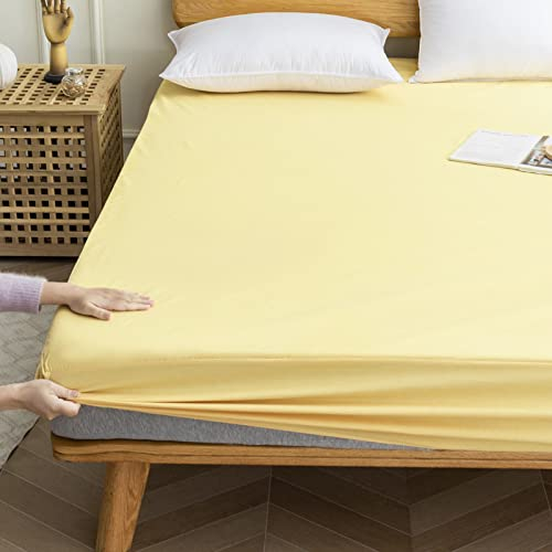 JIALIANG bettlaken Latex matratzenbezug 90x200+25cm Matratzenschoner, wasserdichte Matratzenauflage, Inkontinenzunterlage Waschbar, Spannbettlaken Baumwolle für Boxspringbett