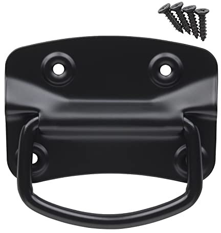 SOTECH 2 Stück Klappgriffe (100 x 70 mm, Stahl, schwarz) Möbelgriff klappbar zum Anschrauben inkl. Befestigungsschrauben