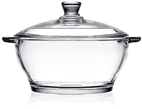 Operitacx Glastopf Glas- Glas-Suppentopf Küche Suppentopf Kochtopf Klare Nudeln Instant-Nudeltopf Pfanne Simmertopf Babynahrung Milchsoße Hot Pot Mit Deckel Kochen