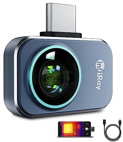 Xinfrared P2 Pro Wärmebildkamera, 25Hz InfiRay-Sensor 256 x 192 Auflösung, Erweiterter Testbereich -20℃ bis 600 ℃, 9g vollständig metallische Konstruktion (Vollmetall, für Android)