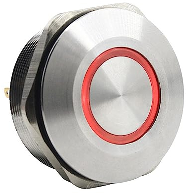 MSEURO 40MM 2NO 2NC Edelstahl Metall Momentary wasserdichte Türklingel Glocke Horn LED Push Button Schalter Motor Starten PC Power Lucky (Color : Red, Size : 9V)