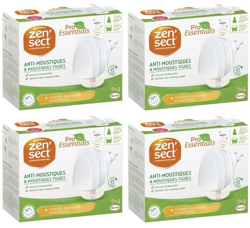 ZENSECT Lot de 4 ProEssentials Diffuseur électrique Anti-moustiques