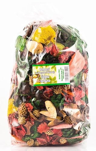 Potpourri aux fleurs séchées parfumées au Thé Vert | Paquet 1100 ml ≈ 150-190 g | Décoration florale pour la maison | Fleurs séchées pour vase, salon, chambre salle de bain | Subtil parfum de thé vert