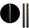 Novaliv Stabkerzen LED mit Timer GRAU 2er Indoor mit 6 Stunden Timer - ECHTWACHS 23cm Höhe für Kerzen 2,2cm Durchmesser 2 AAA Batterien notwendig LED Stabkerzen flackernde Flamme bewegliche Flamme