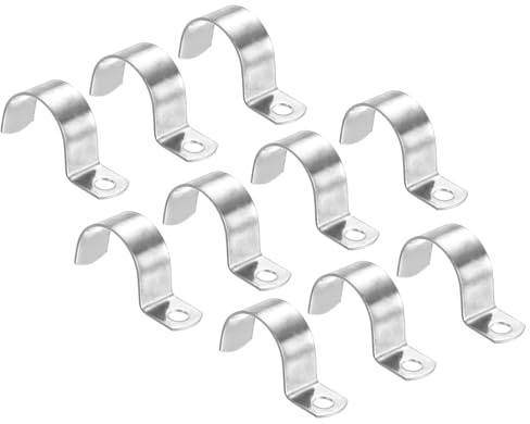 PATIKIL 10 Stück U-Rohrschellen Set, Rohrschelle 32mm, Schlauchschellen, Edelstahl Einzelloch U-Form Kabelschellen, Starrer Rohr Riemen Klemme, Rohrhalterung für Rohr Befestigung