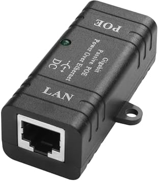 YAODHAOD POE Injector, Power Over Ethernet über Netzteil 12V 24V 48V, Entfernung bis zu 100m, Wandstecker Power über,inklusive 12V DC Kabel (1000Mbps/Stil A)