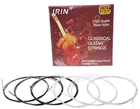 6 Teile/satz C101 Klassische Gitarre Saiten Schwarz Nylon Faser Silber Überzogene String Gitarre Saiten Akustische