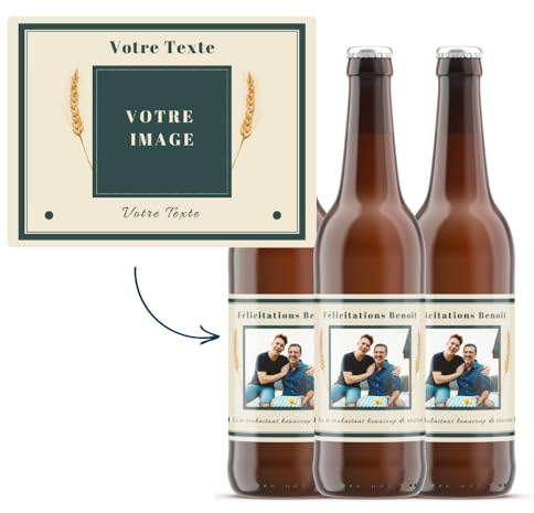 Étiquettes personnalisées pour bières (lot de 6) - ajoutez vos textes - étiquette personnalisée - cadeau unique - anniversaires - mariage - fête des pères - retraite