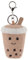 Apricot Lamb Bubble Tea mit Sahne Trinken Netter Schlüsselanhänger, weich gefüllte Plüsch Schlüsselanhänger Spielzeug für Kinderrucksack, Geldbörse, 10 cm