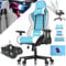KESSER® Gamingstuhl Ergonomisch Gaming Stuhl Bürostuhl mit Kopfstütze & Lendenkissen | Racing Gamer Stuhl 150kg belastbar | Armlehne 360° | Drehbarer Schreibtischstuhl Gaming Chair + Gummi-Rollen