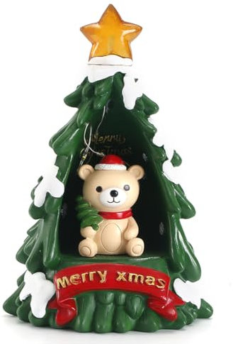 Fiorky Navidad linda luz nocturna resina dibujos animados noche luz Festival tema Kawaii lámpara de escritorio para decoración de fiesta en casa