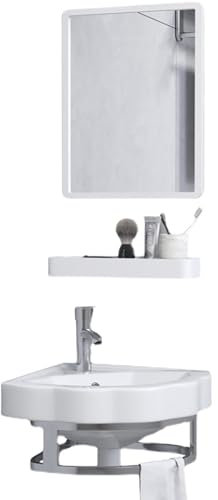 SXSYTR Conjunto Muebles De Baño, Mueble Baño con Lavabo Conjunto Muebles De Baño Lavabo Suspendido Lavabos Pequeños con Mueble Lavabo De Esquina For Baño De Pared