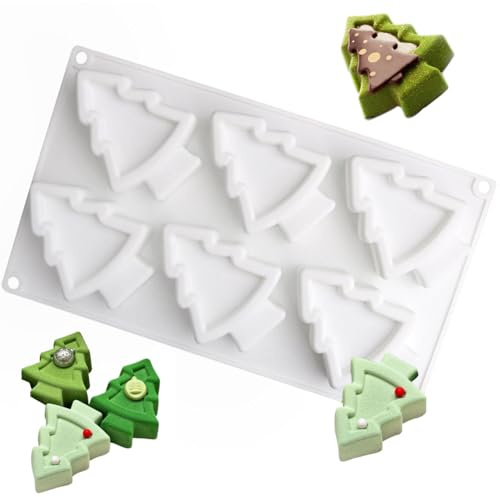 MEZHEN Weihnachten Silikonform Weihnachtsbaum Backform 3D Kuchenform Weihnachtsbaum Mousse Kuchenbackform Silikon Weihnachten Form Schokoladenformen Motivbackformen B