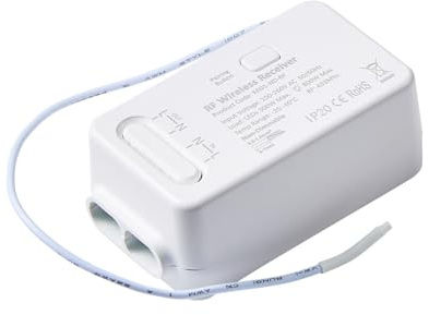Litecraft Matte White 1 Channel Receiver for Wireless Kinetic Light Switches