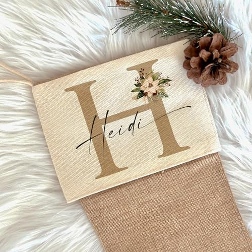 Manufaktur Liebevoll I Nikolausstrumpf Nikolausstiefel personalisiert Kinder Erwachsene Weihnachtsstrumpf Name Weihnachtsstiefel Nikolaussocke Mädchen Jungen (Heidi)