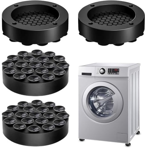 ZDNT 4 Stück Waschmaschine Unterlage Universal Anti Vibrationsdämpfer Fußpolster Waschmaschine Fußpolster Waschmaschine Schwingungsdämpfer Waschmaschinen Dämpfer Für Waschmaschinen Trockner Möbel
