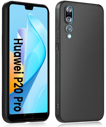 HuwaiH Handyhülle für Huawei P20 Pro Hülle, Anti-Rutsch Stoßfest Haltbarkeit Schutzhülle, Anti-Fingerabdruck Kratzfest Weich TPU Case, Rundumschutz, Fallschutz, Passgenau für P20 Pro, Schwarz