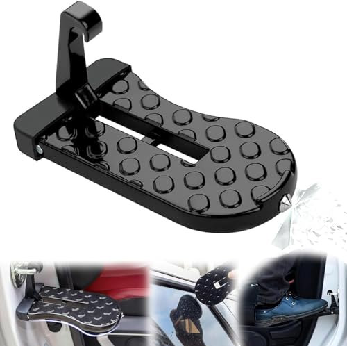 WEDSLK Klappbarer Auto Türpedal für VW T5 T5.1 T6 T6.1 Ganci, Auto Türstufe, Auto Pedale, Türstufe Trittbretter mit U Haken Verriegelung,A-Black