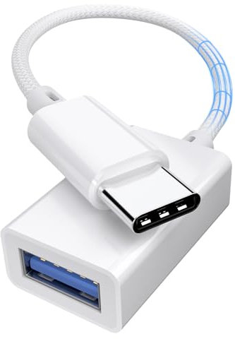 Adattatore USB C a USB 3.0 Convertitore Cavo USB OTG, 5Gbps ad Alta Velocità, per Portatile, Tablet, Cellulare, Compatibile con MacBook Pro/Air, iPhone 16/15, Samsung Galaxy, Bianco