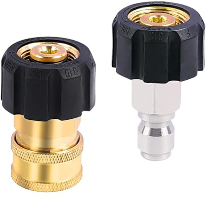 SEIWEI M22 to 3/8 Pressure Washer Hose Adapter, Quick Connect Washer Gun and Hose Fittings (Pack of 2-15mm)