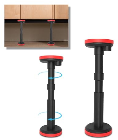 Teleskopstützen Höhenverstellbar 18-45cm - 2 Stück Teleskop-Stützstange | Verstellbar Stützsystem Teleskopstütze mit bis zu 400 kg Tragkraft für Schrank, Waschbecken und Sofa