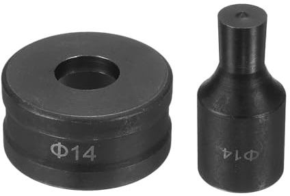 QUARKZMAN Emporte-Pièce Hydraulique 14mm Trou Rond Acier 40Cr Kit De Poinçonnage Électrique Pour CH70 Machine À Poinçonner Électrique, Noir