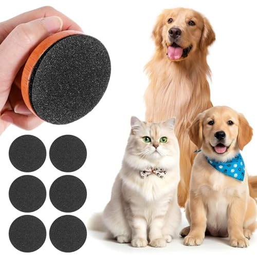 Dog Nail File with 6Pcs Replaceable Filing Disc, Dog Scratch Board for Safe and Easy Nail Care, Dogs Nails Scratch Board Ensures Smooth and Healthy Nails for Dogs and Cats