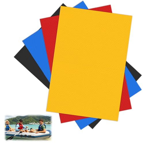 pangutheos 4 Stücke Schlauchboot Reparaturset, PVC Flicken Schlauchboot, Sup Reparatur Flickzeug Set für Kanu, Kajak, Schlauchboots, Luftbett (Farbig)