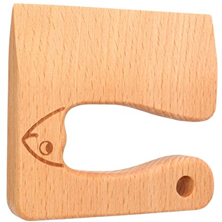 Annadue Kids Wooden Cutter Safe Vegetable Fruit Knife Toy, Montessori Kitchen Tools for Toddlers, Wooden Knife for Kids Cooking Play (Fish)