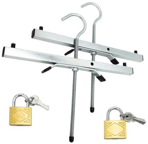 Locking Ladder Clamps for Roof Racks - 2 Pack Heavy-Duty Hooks with Lock - Secure Gear Ladder Tie-Downs for Safe Transport
