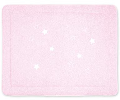 BEMINI - Tapis de Parc - 75x95 cm - Collection Stary - motifs étoiles Rose pale - en Terry