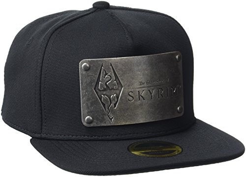 Meroncourt Unisex The Elder Scrolls Skyrim Dovakiin Metal Logo Plate Snapback Baseballkappe, Schwarz (Black), Einheitsgröße