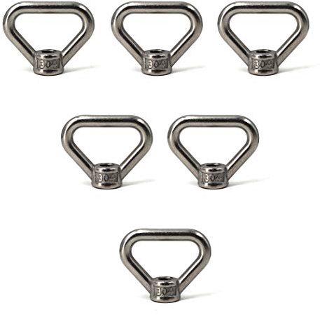 SeeRaphee Juego de 6 tuercas de ojo de acero inoxidable 304 con forma de anillo triangular M10