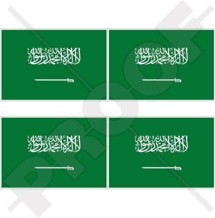 SAUDI ARABIEN Flagge Arabisches, Arabisch 50mm Auto & Motorrad Aufkleber, x4 Vinyl Stickers
