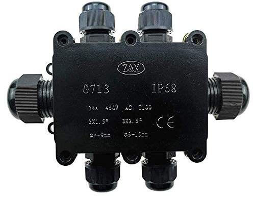 Abzweigdose, IP68 Wasserdicht 6 Wege Abzweigdose Verbinder Verbinder Verbinder Verbinder Verteilerdose Unterirdische Kabel Leitungsschutz Stecker mit 3 Sätze Dichtungen