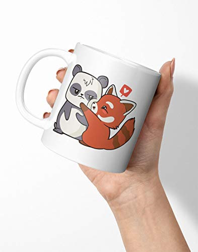 BLAK TEE Cartoon Panda Love Porcelain Coffee and Tea Mug 330 ML