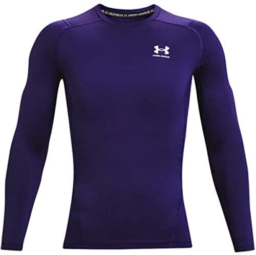 Under Armour Men's HeatGear Compression Long-Sleeve T-Shirt, Purple (500)/White, XXL