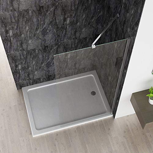 Walk in Dusche Duschwand Duschtrennwand Duschabtrennung 90 x 185 cm ESG NANO 6mm klares Glas