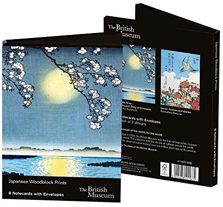 Museums & Galleries Blanko-Notizkarten – Japanische Holzdrucke, je 4 von 2 Designs, 8 Stück