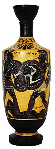 Kleine Lekythos Vase im Trojanischen Krieg, Achilles Hector Menelaos Paris Mythical Combat