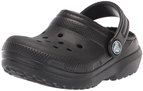Crocs Unisex Kids Clog, Classic Lined Clog T, Black/Black, 10 UK Child