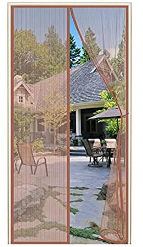 Moskitonetz Fenster, Moskitonetze nach Maß, einfache Montage, Anti-Insektennetz für Balkon, Fenstertüren, Home Office, 195 x 255 cm, braun