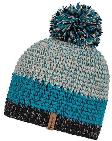 Ziener Unisex Intercontinental Bommel M tze geh kelt Fleece Futter dreifarbig, silver beige, Einheitsgröße EU