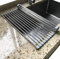 Tomorotec Roll Up Dish Drying Rack Over The Sink Gray Large Dish Drying Rack Rolling Foldable Collapsible SUS304 Stainless Steel Multipurpose Dish Drainer for Kitchen Counter (45x40 cm)