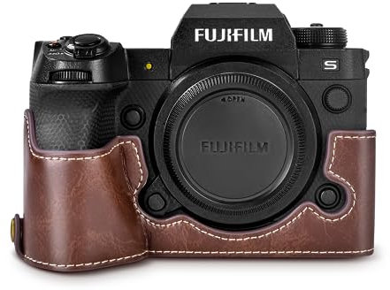 Rieibi X-H2S/ X-H2 Case - Quality PU Leather Half Case for Fujifilm XH2S/ XH2 Mirrorless Digital Camera - Body Protective Grip Case for Fuji XH2s XH2 - Coffee