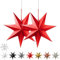 Frau WunderVoll® liebevolle Faltsterne matt rot 2 Stück Durchmesser 40 cm, 7 Zacken geschlossene Oberfläche Feste Pappe/Weihnachtsstern, Adventsstern, Weihnachten, Advent, Fenster Dekoration