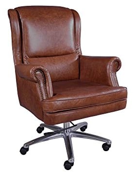 vintage-line Bürosessel London Leder Montaigne Brown Echtleder Büro Stuhl