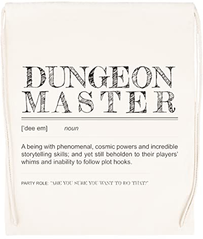 Vendax Dungeon Master Definition Beige Turnbeutel mit Kordelzug Drawstring Gym Bag Backpack