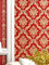 BaierSai 9.5X0.53m Luxury Gold Damask Red Waterproof Matte Embossed Textured PVC Wallpaper Murals Roll for Bedroom Livingroom 1.73' W x 31.2' L=5.035㎡ (54sq.ft)