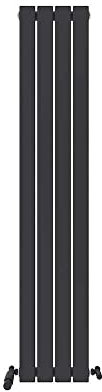 iBathUK Apex Tall Vertical Radiator, Single Flat Panel Radiators, 1600x306mm Slim Radiator, Wall Mounted for Bathroom,Kitchen,Living Room- Anthracite